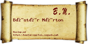 Bástár Márton névjegykártya